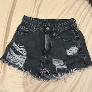 Black Shein Jean Shorts